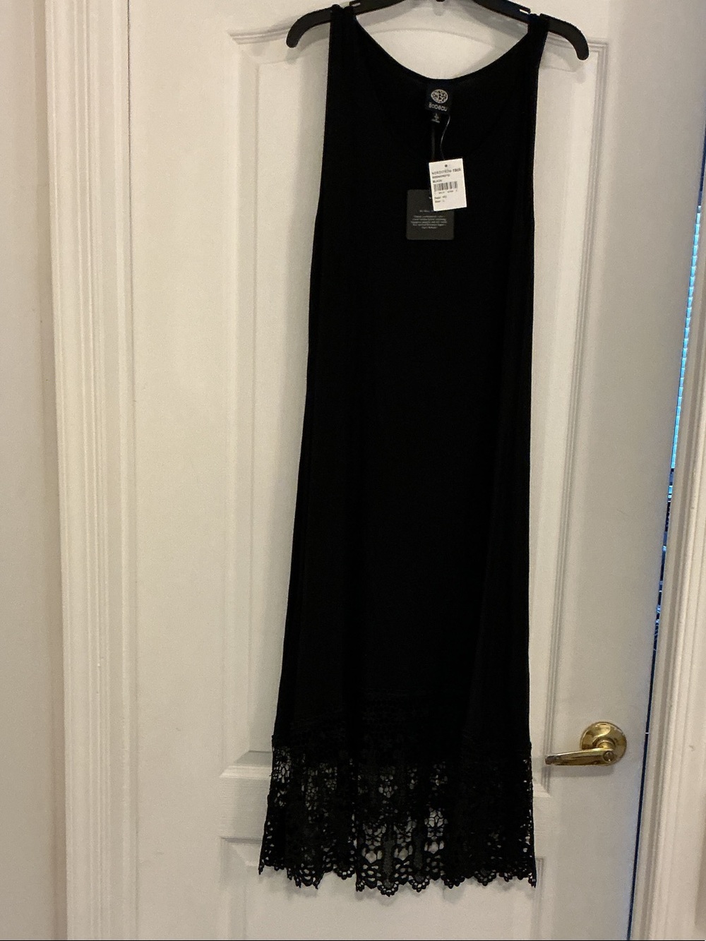 bobeau Black Maxi Skirt with Lace Hem